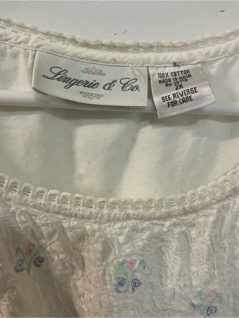 2X cotton nightgown - Picture 2 of 3
